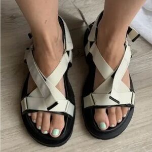 Jil Sander Off-White Webbing Sandals